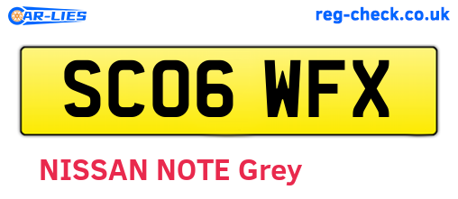 SC06WFX are the vehicle registration plates.