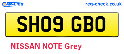 SH09GBO are the vehicle registration plates.