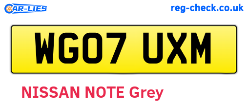 WG07UXM are the vehicle registration plates.