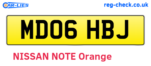 MD06HBJ are the vehicle registration plates.