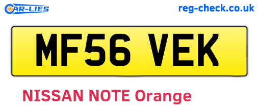 MF56VEK are the vehicle registration plates.