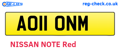 AO11ONM are the vehicle registration plates.