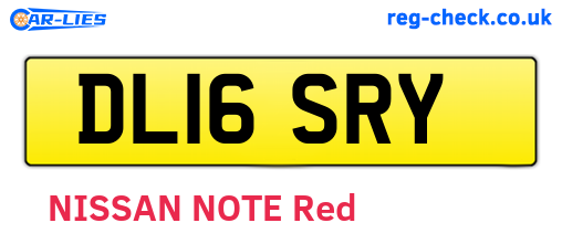 DL16SRY are the vehicle registration plates.