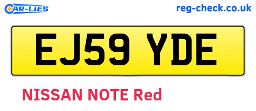 EJ59YDE are the vehicle registration plates.