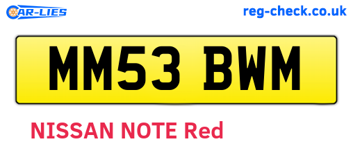 MM53BWM are the vehicle registration plates.