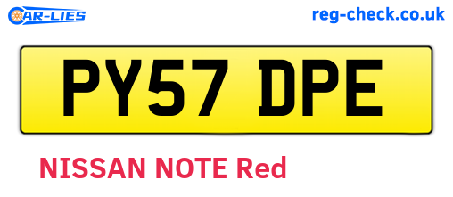 PY57DPE are the vehicle registration plates.