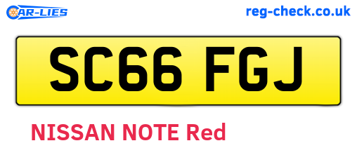 SC66FGJ are the vehicle registration plates.