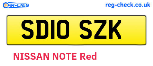 SD10SZK are the vehicle registration plates.