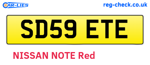 SD59ETE are the vehicle registration plates.