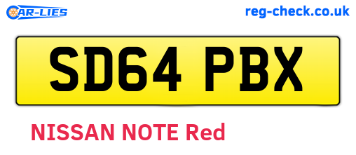 SD64PBX are the vehicle registration plates.