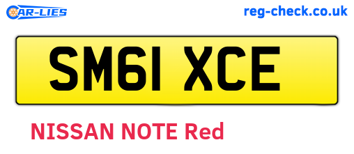 SM61XCE are the vehicle registration plates.