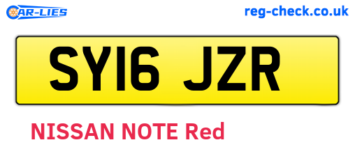 SY16JZR are the vehicle registration plates.