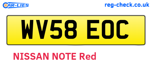 WV58EOC are the vehicle registration plates.