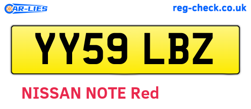 YY59LBZ are the vehicle registration plates.
