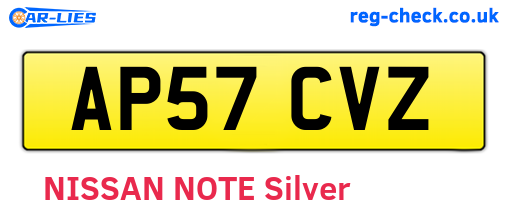 AP57CVZ are the vehicle registration plates.