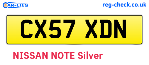 CX57XDN are the vehicle registration plates.