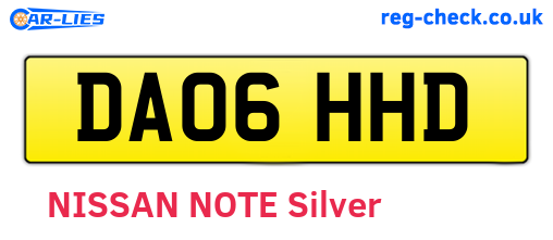 DA06HHD are the vehicle registration plates.