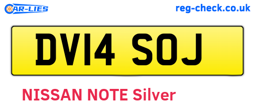 DV14SOJ are the vehicle registration plates.