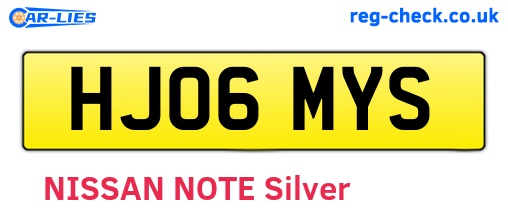 HJ06MYS are the vehicle registration plates.