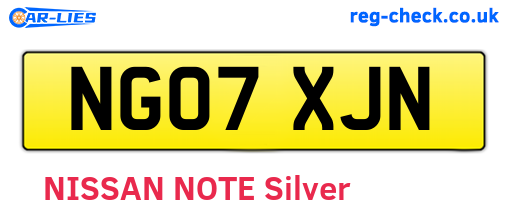 NG07XJN are the vehicle registration plates.