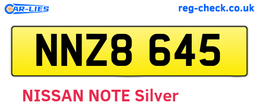 NNZ8645 are the vehicle registration plates.