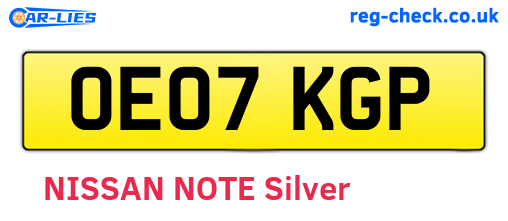 OE07KGP are the vehicle registration plates.