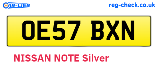OE57BXN are the vehicle registration plates.