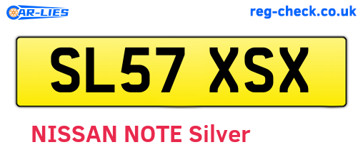 SL57XSX are the vehicle registration plates.