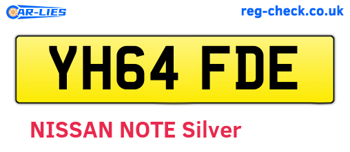 YH64FDE are the vehicle registration plates.