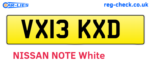 VX13KXD are the vehicle registration plates.
