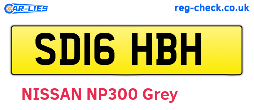 SD16HBH are the vehicle registration plates.