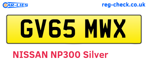 GV65MWX are the vehicle registration plates.