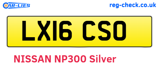LX16CSO are the vehicle registration plates.