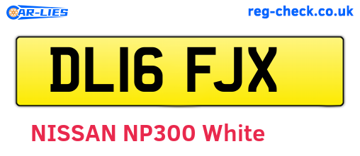 DL16FJX are the vehicle registration plates.