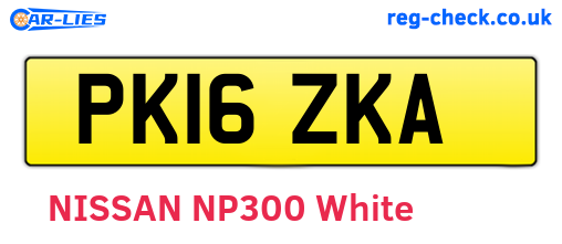 PK16ZKA are the vehicle registration plates.