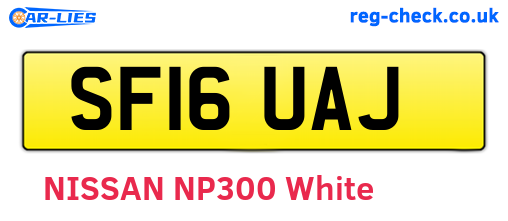 SF16UAJ are the vehicle registration plates.