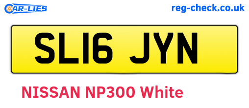SL16JYN are the vehicle registration plates.