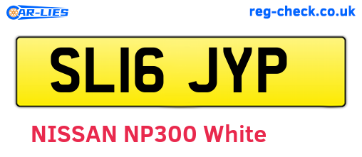 SL16JYP are the vehicle registration plates.