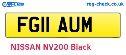 FG11AUM are the vehicle registration plates.