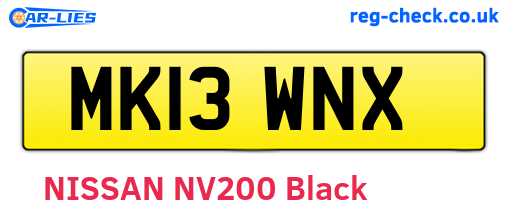 MK13WNX are the vehicle registration plates.