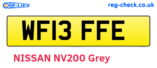 WF13FFE are the vehicle registration plates.