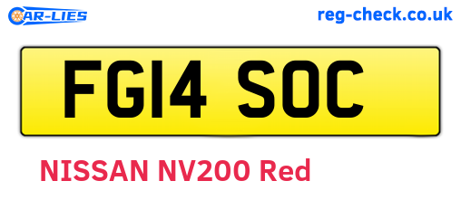 FG14SOC are the vehicle registration plates.
