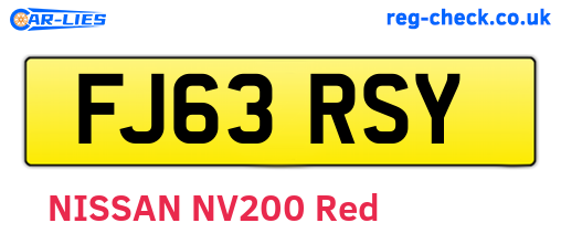 FJ63RSY are the vehicle registration plates.