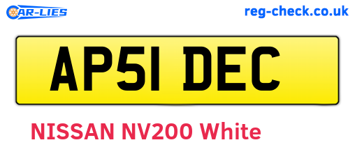 AP51DEC are the vehicle registration plates.