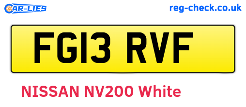 FG13RVF are the vehicle registration plates.