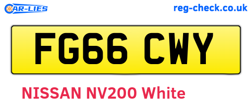FG66CWY are the vehicle registration plates.