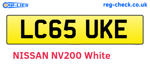 LC65UKE are the vehicle registration plates.