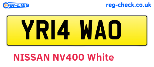 YR14WAO are the vehicle registration plates.
