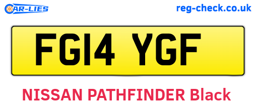 FG14YGF are the vehicle registration plates.