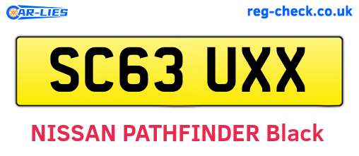 SC63UXX are the vehicle registration plates.
